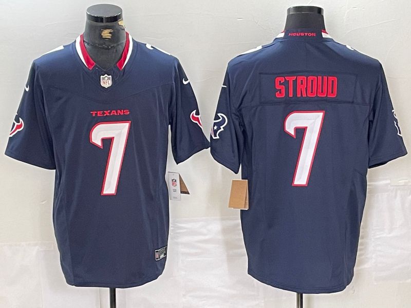 Men Houston Texans #7 Stroud Blue Three generations 2025 Nike Limited NFL Jersey style 32->houston texans->NFL Jersey
